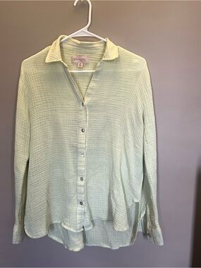 Philosophy Light Mint Green Casual Button-Down Shirt